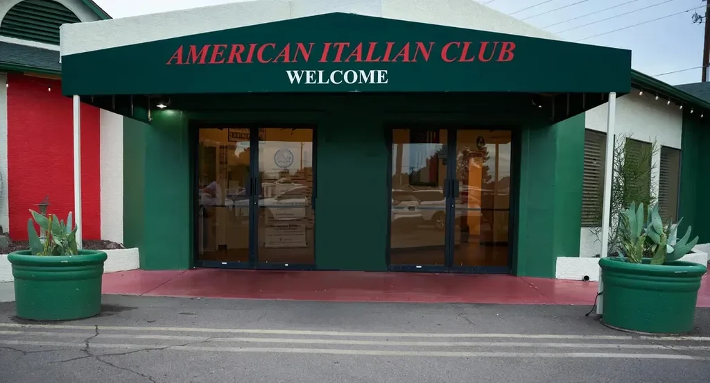 American Italian Club building exterior with Italian flag colors.