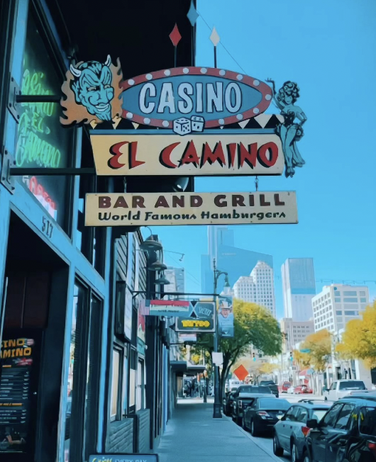 Casino El Camino Bar and Grill exterior on a city street.