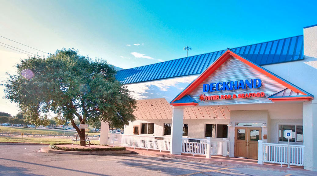 Exterior view of Deckhand Oyster Bar & Seafood restaurant.