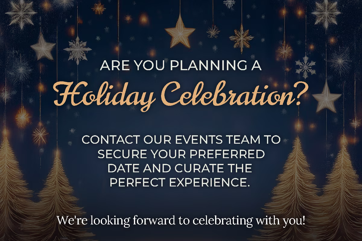 Holiday decorations and text asking about planning a celebration.