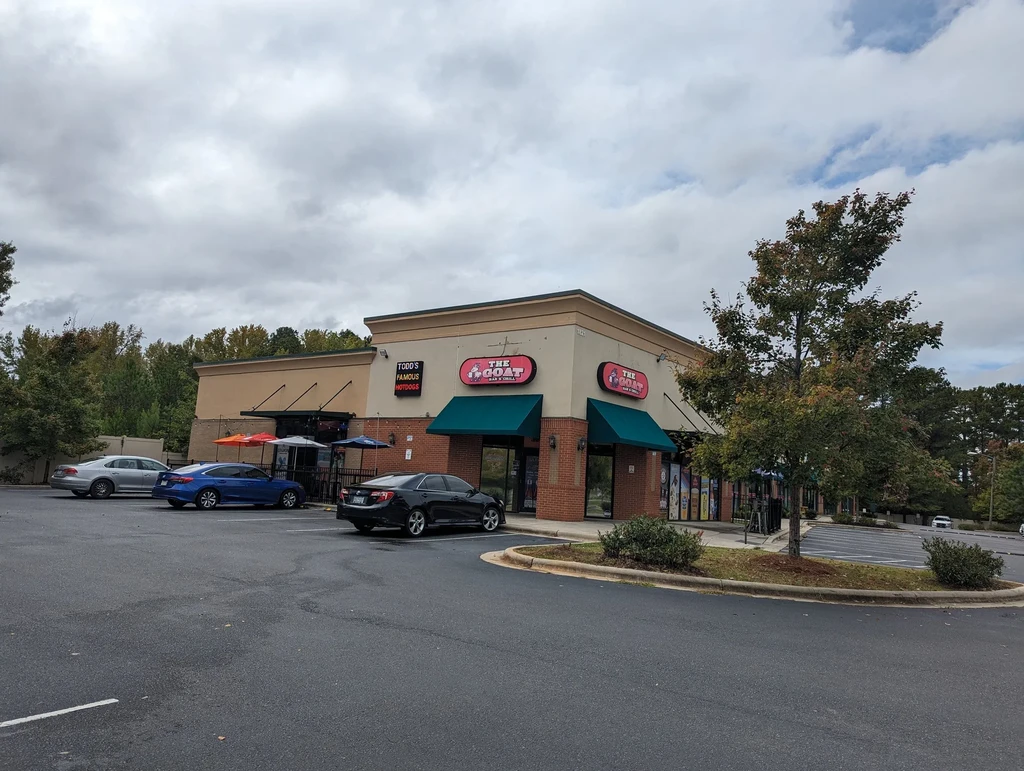 Exterior of Todd's Hotdogs and The Goat Bar & Grill.