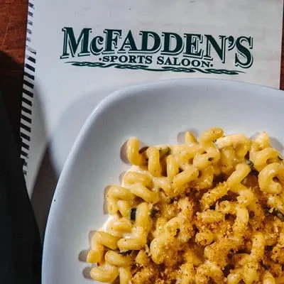 Mac and cheese with breadcrumbs at McFadden's Sports Saloon.