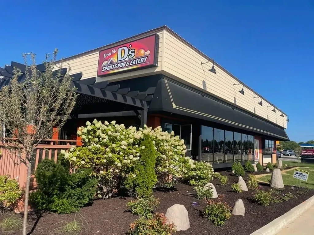 Double D's Sports Pub & Eatery building with sign and landscaping.