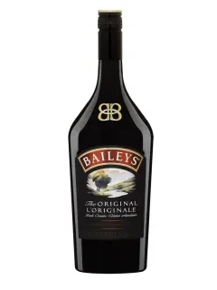 Baileys The Original Irish Cream Liqueur, dark bottle, gold cap.