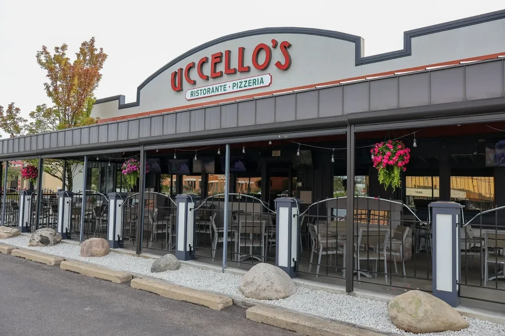 Uccello's Ristorante Pizzeria exterior with covered patio.