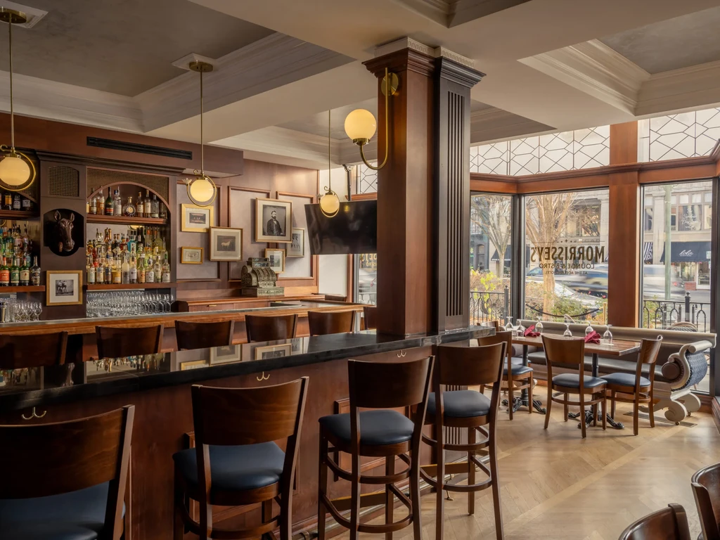 Morrissey's Lounge & Bistro: a sophisticated bar and dining room interior.