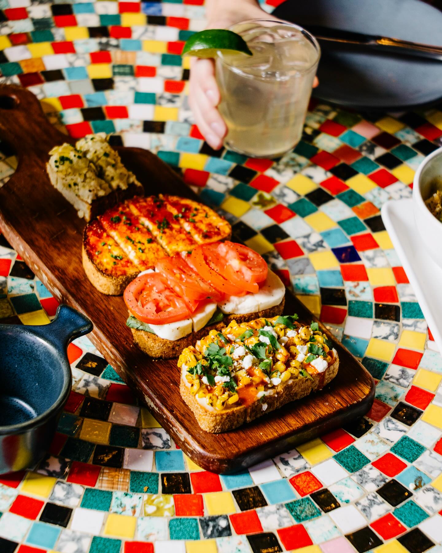Postino's Appetizer on Decorated Mosaic Table
