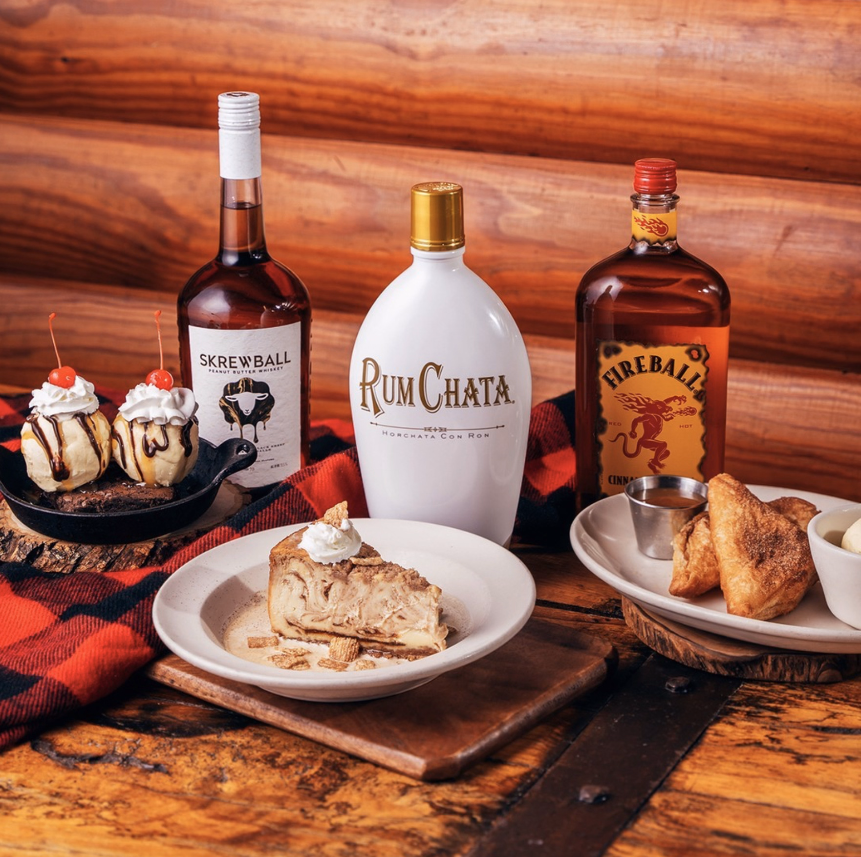 Boozy dessert spread with cinnamon whiskey and peanut butter liqueur.
